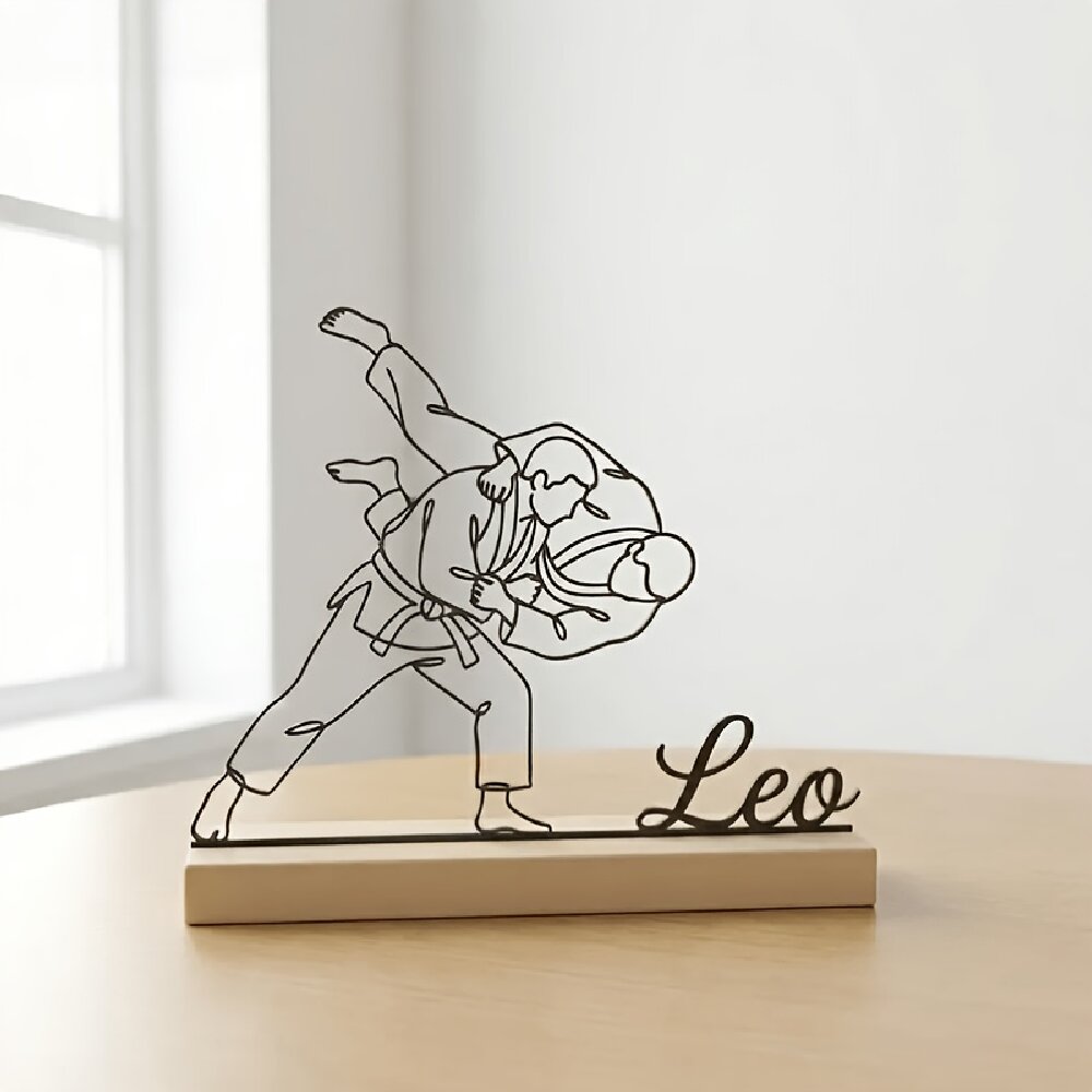 Baby Products Decoration - Patung Seni Bela Diri Judo Ukiran