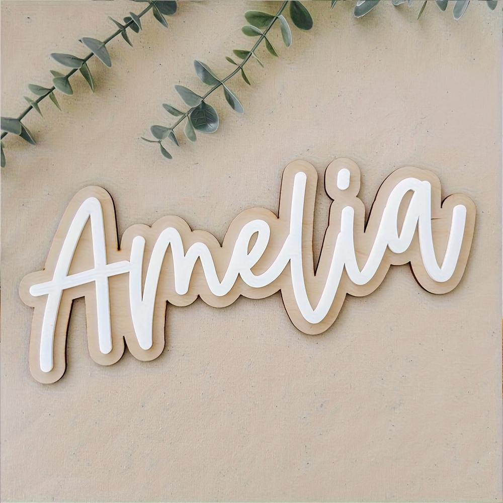 Baby Products Decoration - Plakat Nama Kayu Dua Lapis yang