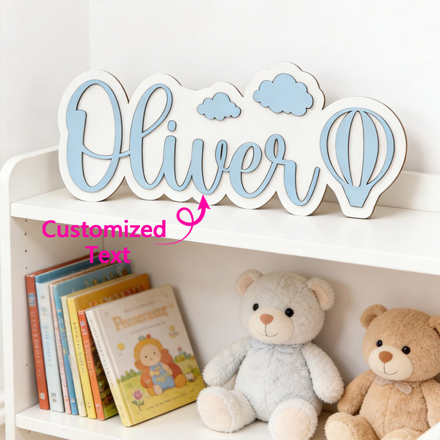 Baby Products Decoration - Papan Nama Kamar Balon Udara Panas