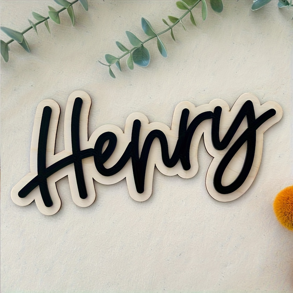 Plakat Nama Kayu Dua Lapis yan - Baby Products Decoration ulasan dan harga